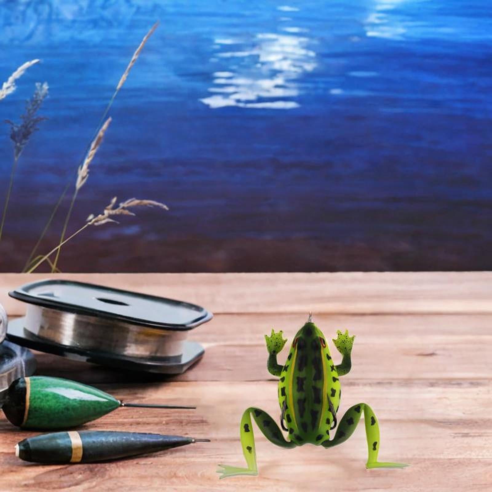 Fishing Frog Lure Weedless Hooks Sturdy for Bass Fishing for Bass Trout Pike Black Green
