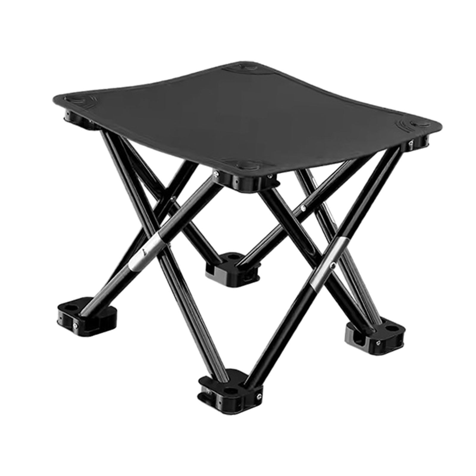 Folding Camping Stool Practical with Side Pocket for Gardening Camping Beach 33cmx33cmx32cm Black