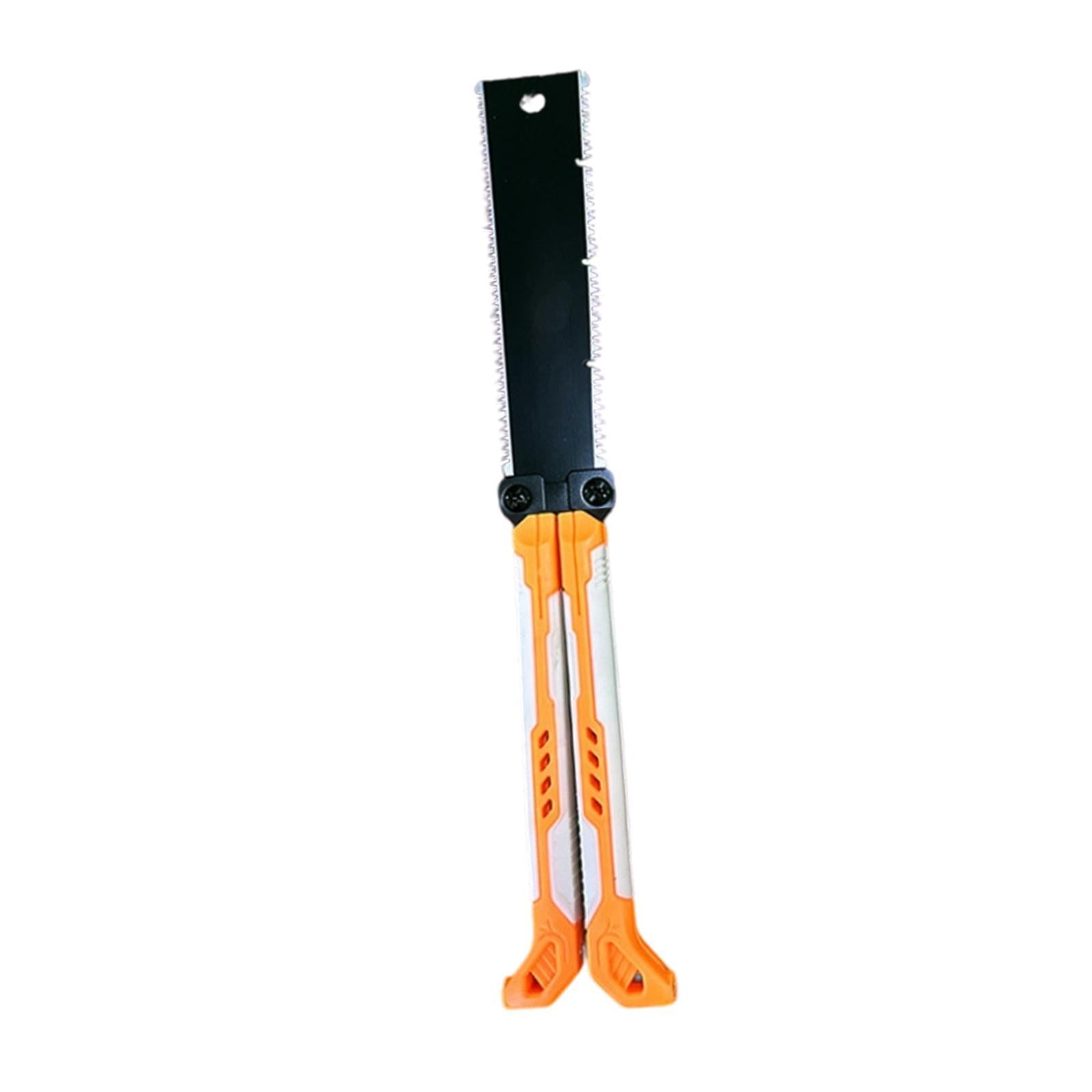 Double Edge Hand Saw Folding Flexible Fine Cut Saw for Tree Shrubs Gardening orange