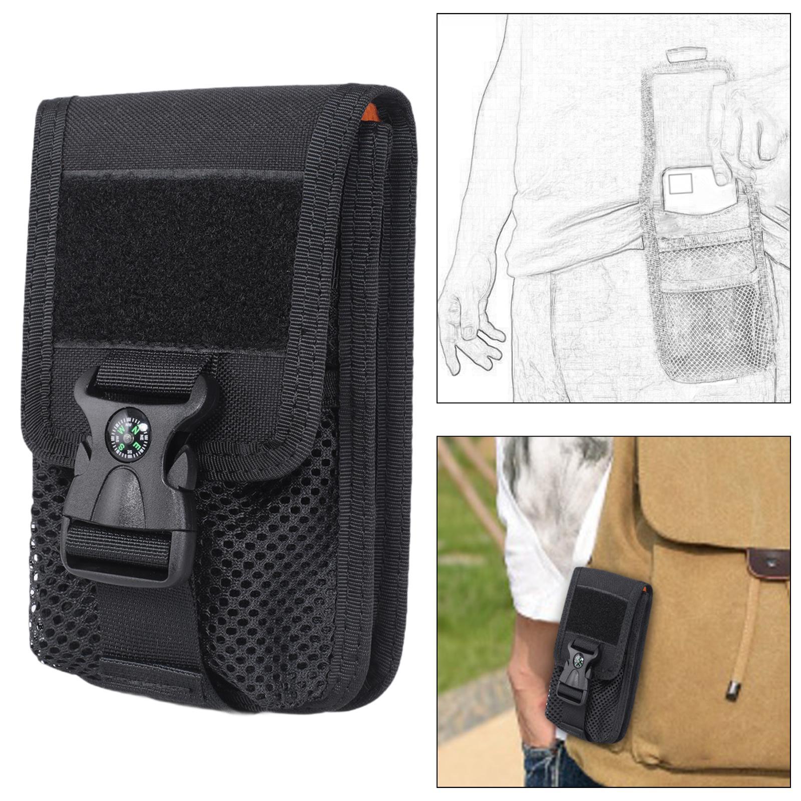 Phone Waist Bag Portable Wear Resistant Organizer for Climbing Travel Hiking Black