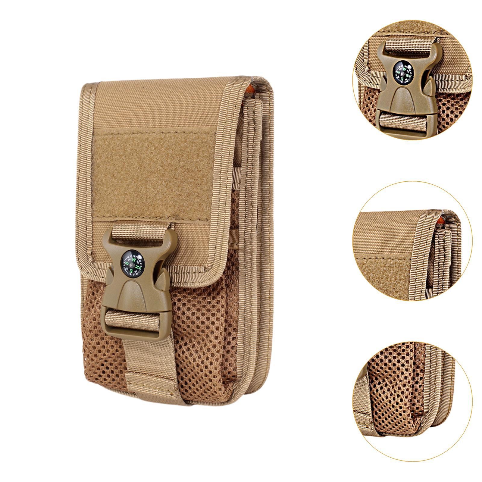 Phone Waist Bag Portable Wear Resistant Organizer for Climbing Travel Hiking Khaki