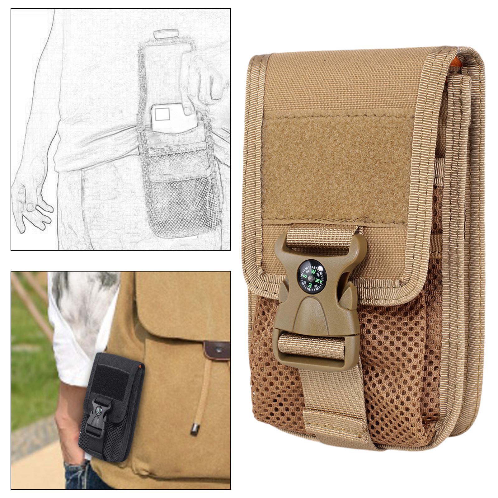 Phone Waist Bag Portable Wear Resistant Organizer for Climbing Travel Hiking Khaki