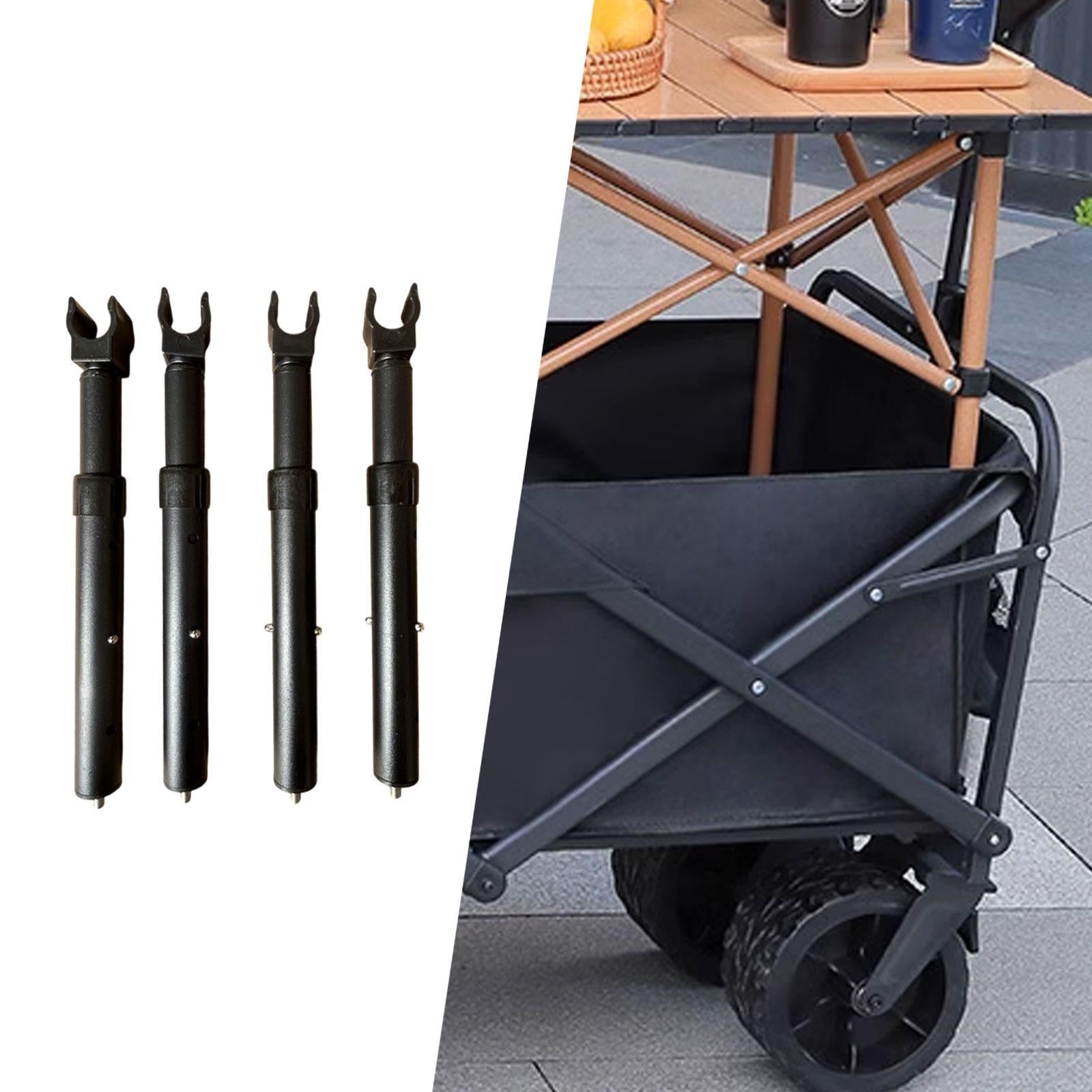 4Pcs Camping Cart Table Support Rod Lifting Rod for Hiking Wagon Cart Picnic Black