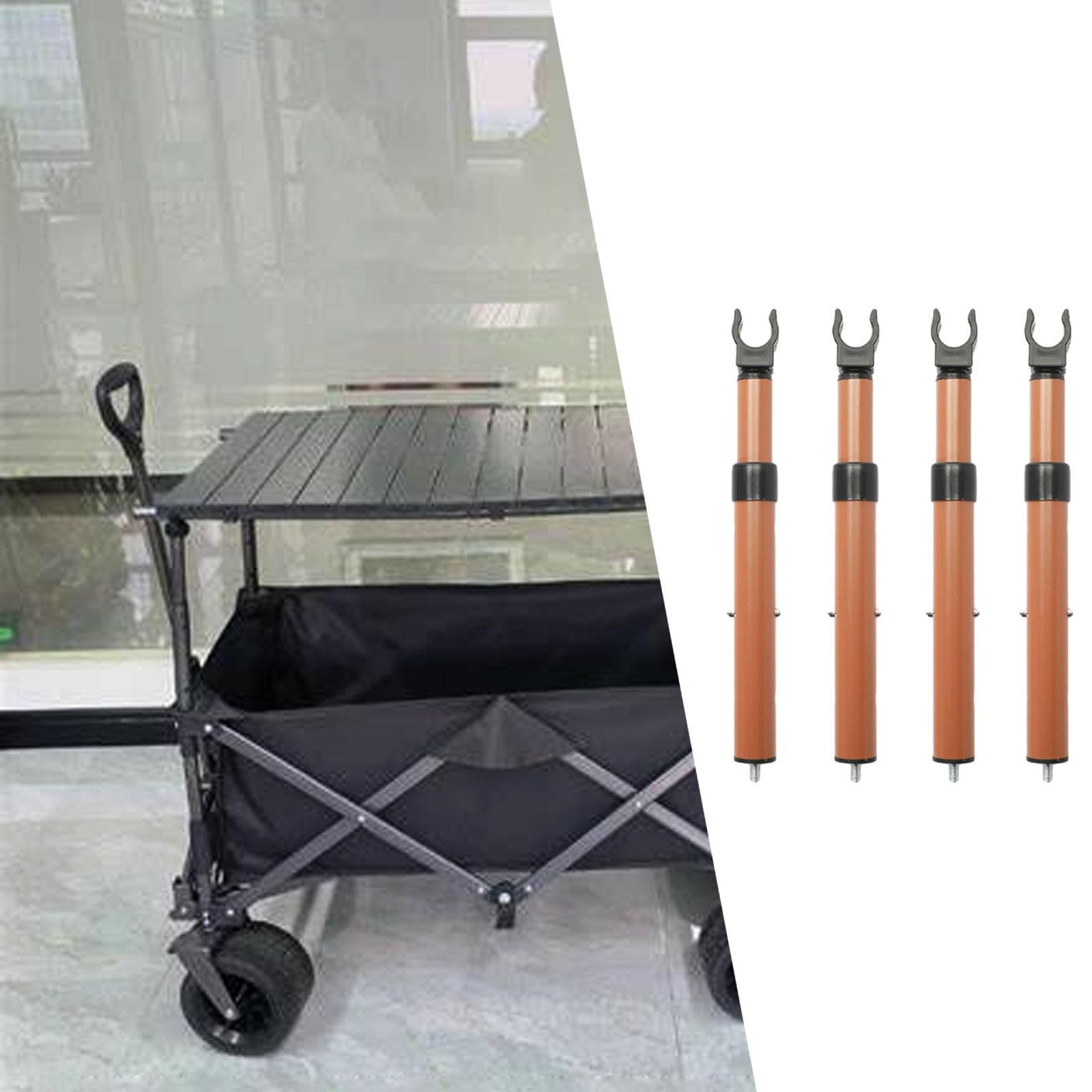 4Pcs Camping Cart Table Support Rod Lifting Rod for Hiking Wagon Cart Picnic Orange