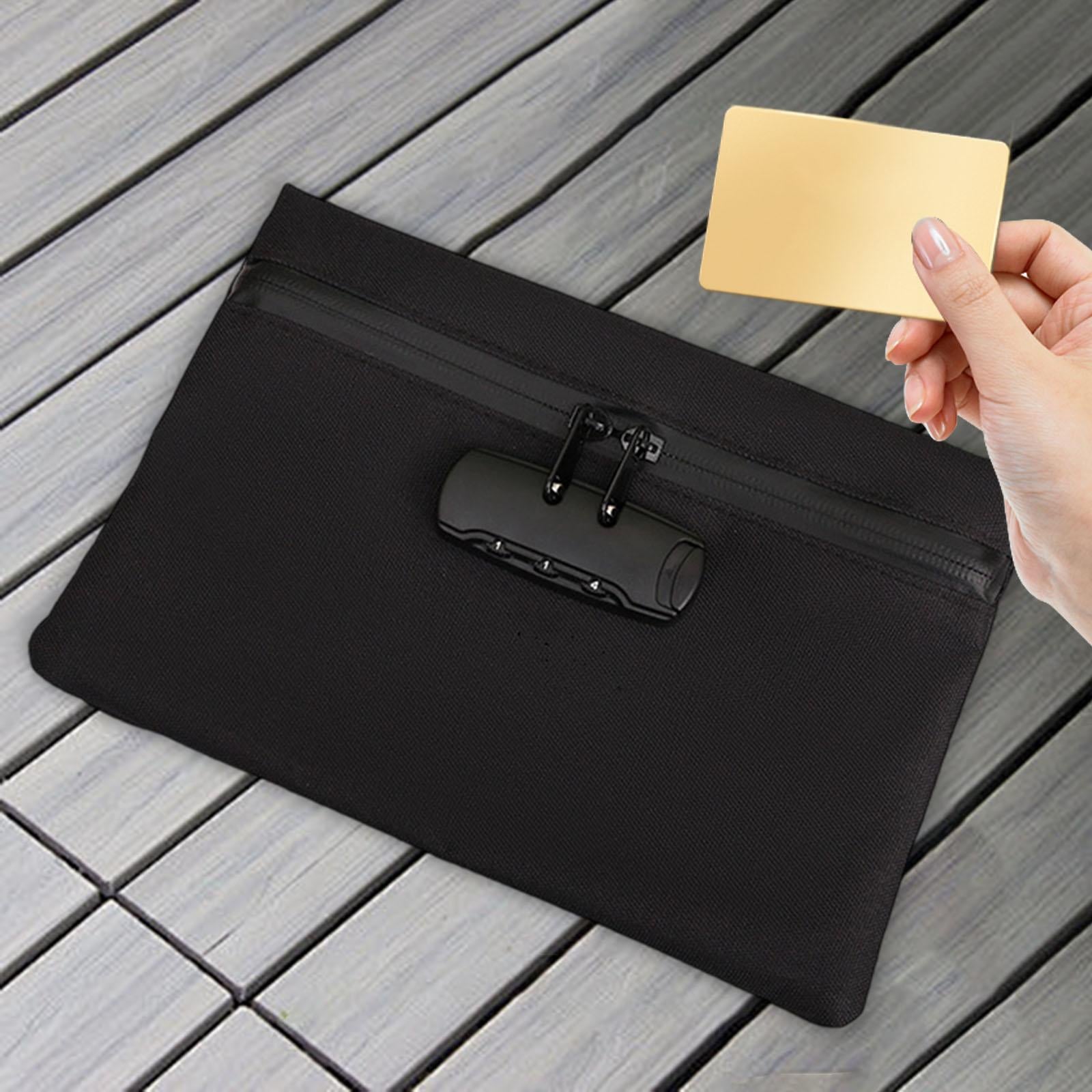 Lockable Money Purse Travel Utility Locking Bank Bag for Jewelry Watch Black