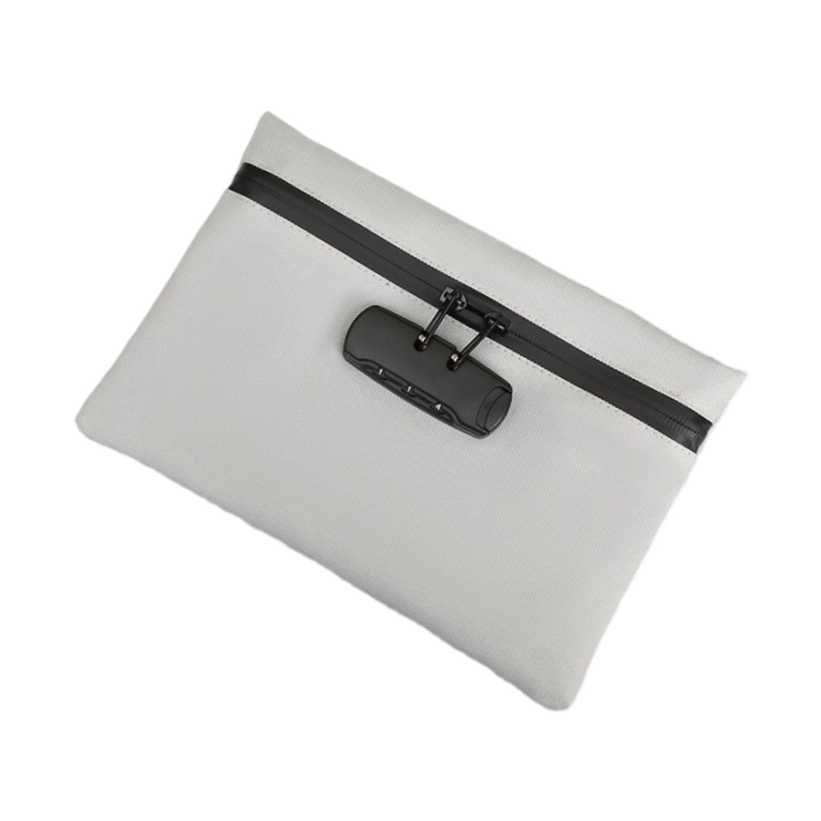 Lockable Money Purse Travel Utility Locking Bank Bag for Jewelry Watch Gray