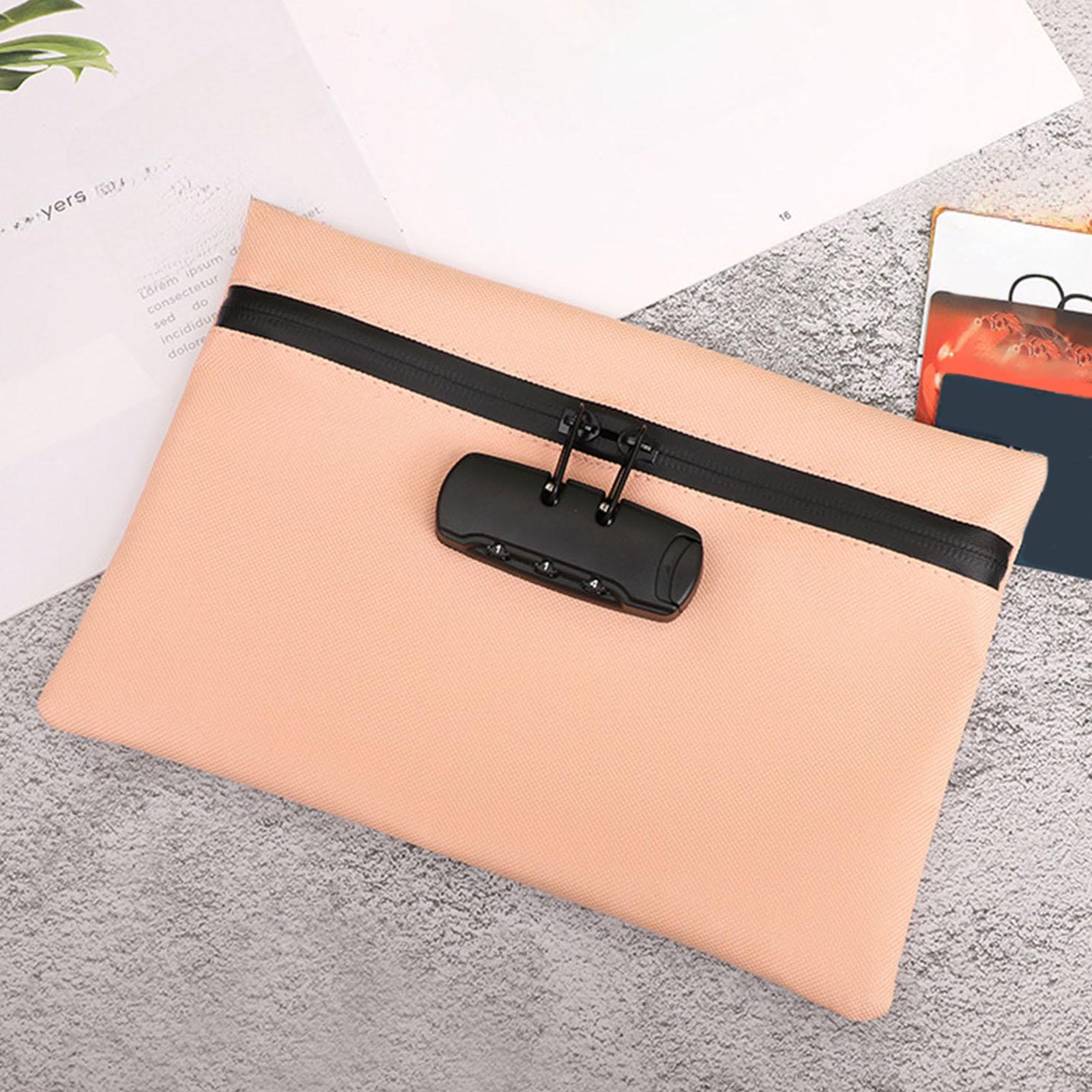 Lockable Money Purse Travel Utility Locking Bank Bag for Jewelry Watch Pink