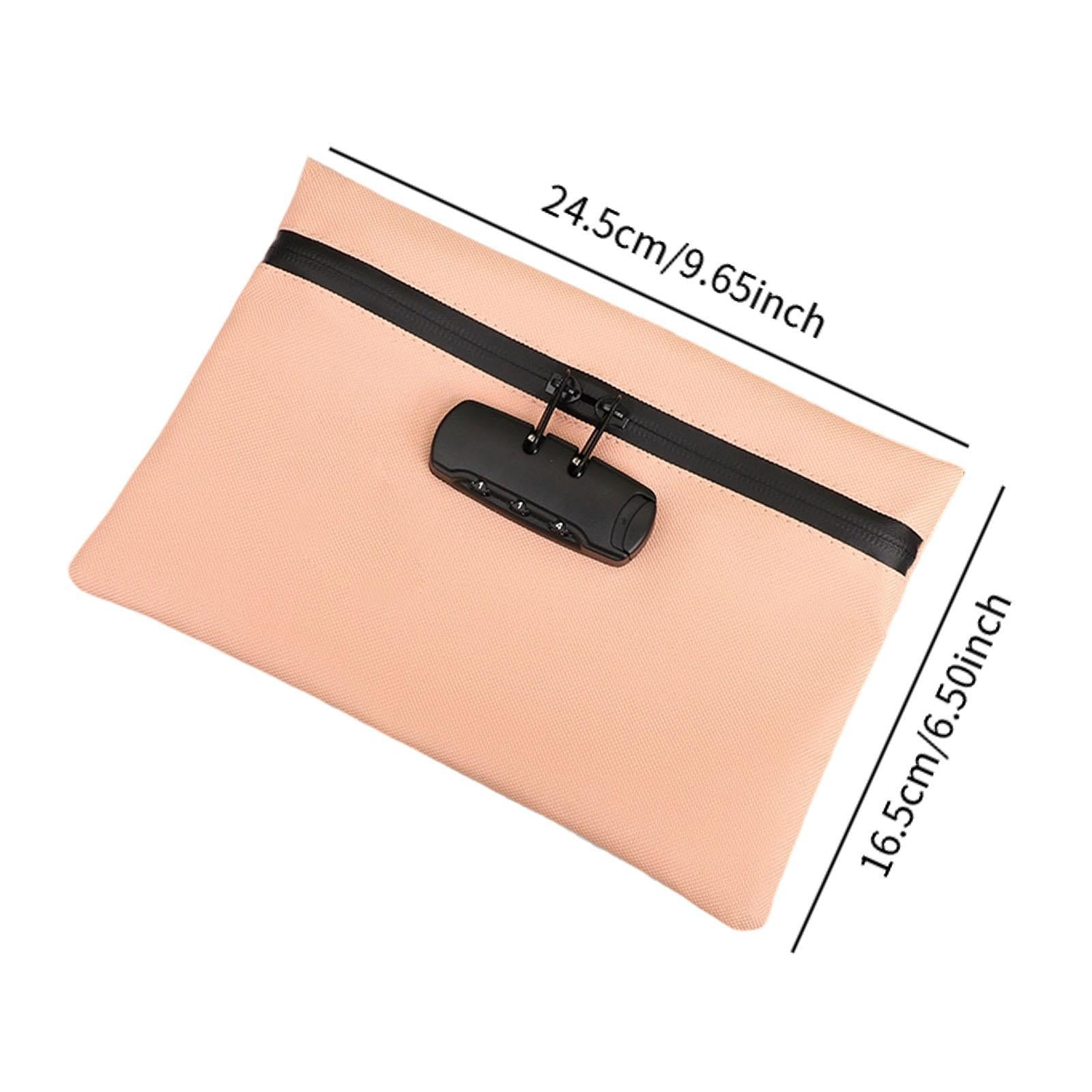 Lockable Money Purse Travel Utility Locking Bank Bag for Jewelry Watch Pink