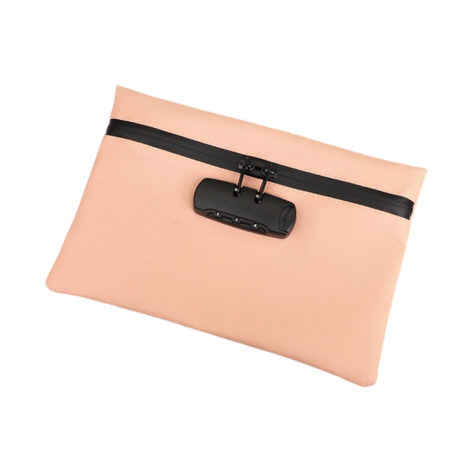 Lockable Money Purse Travel Utility Locking Bank Bag for Jewelry Watch Pink