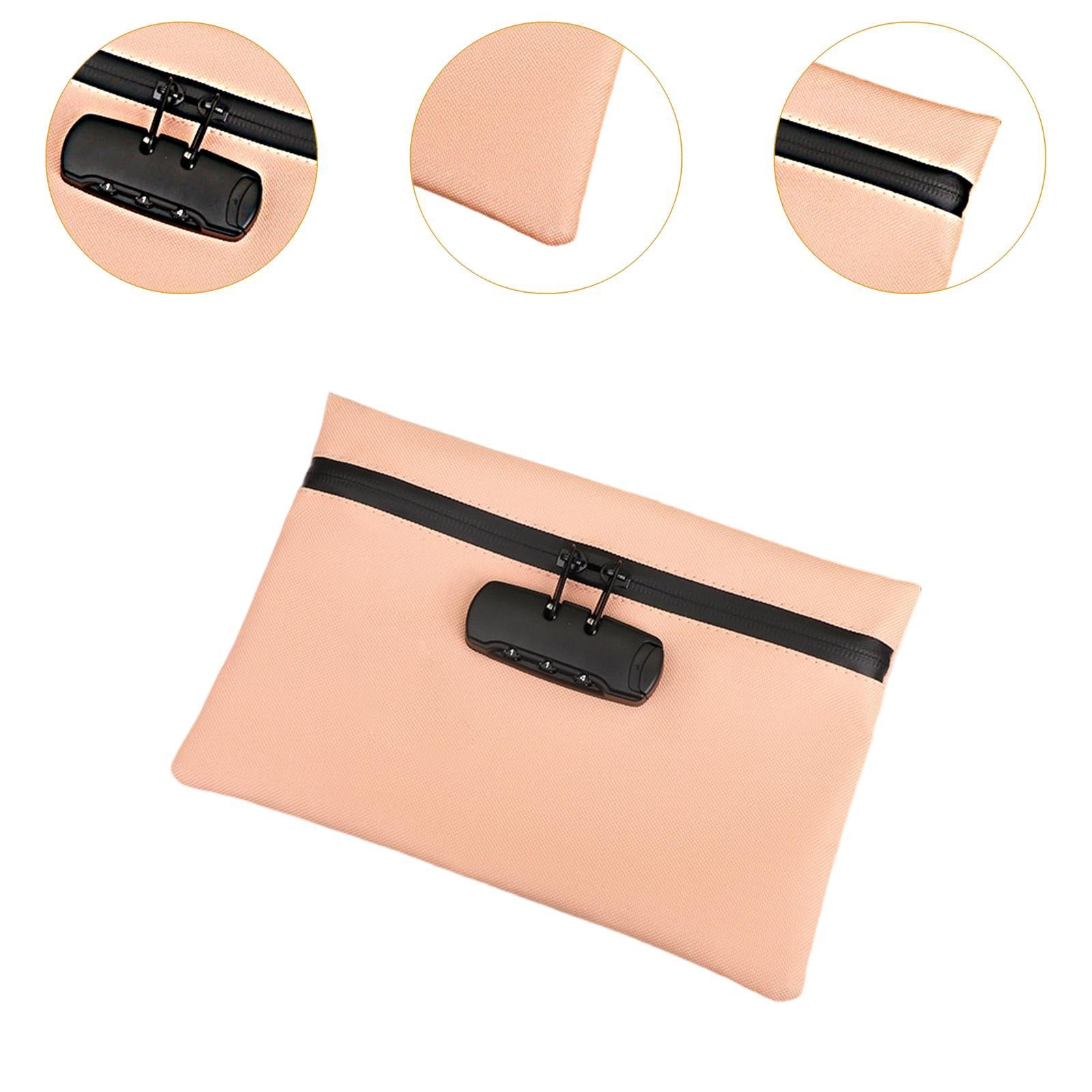 Lockable Money Purse Travel Utility Locking Bank Bag for Jewelry Watch Pink