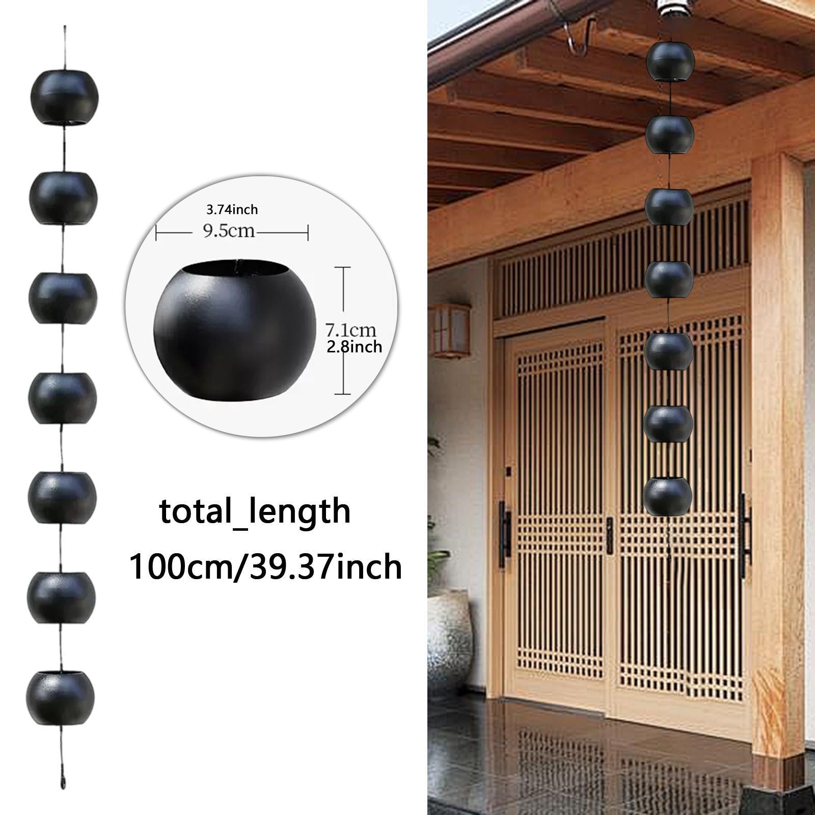 Ball Shaped Rain Chain 1M Easy to Install Rain Bell for Yard Backyard Garden