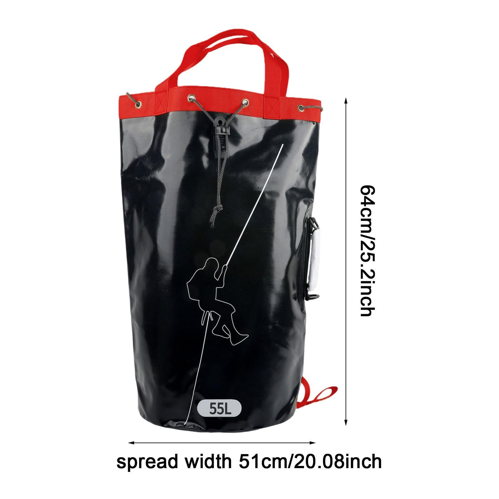 Climbing Rope Gear Bag PVC Arborist Equipment Storage Bag for Outdoor Hiking 55L