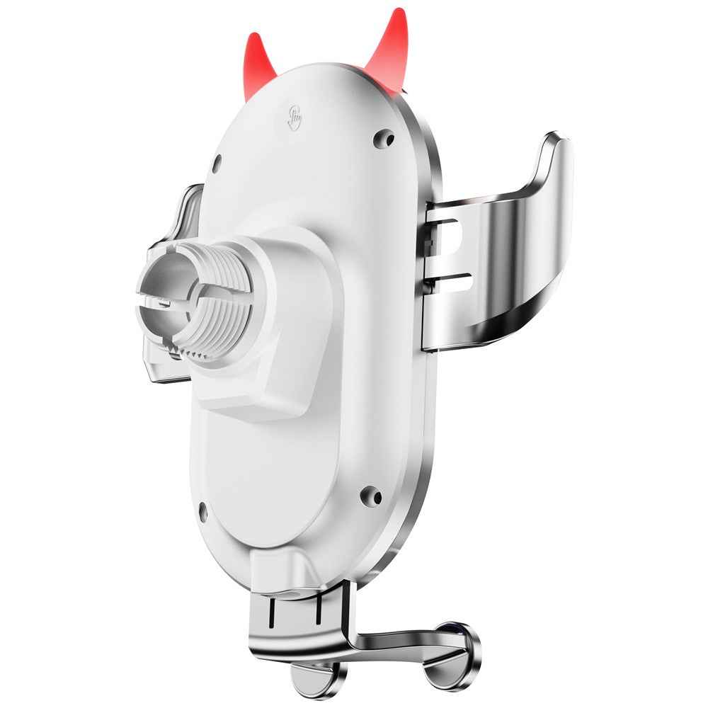 D1 15W Car Wireless Wireless Charger Devil Design Air Vent Mount Phone Holder Stand - White