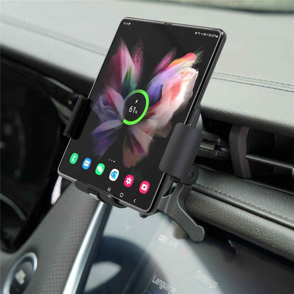 S10 For Samsung Galaxy Fold Foldable Screen Phone Holder Car Mount Coil Electromagnetic Induction Wireless Charger