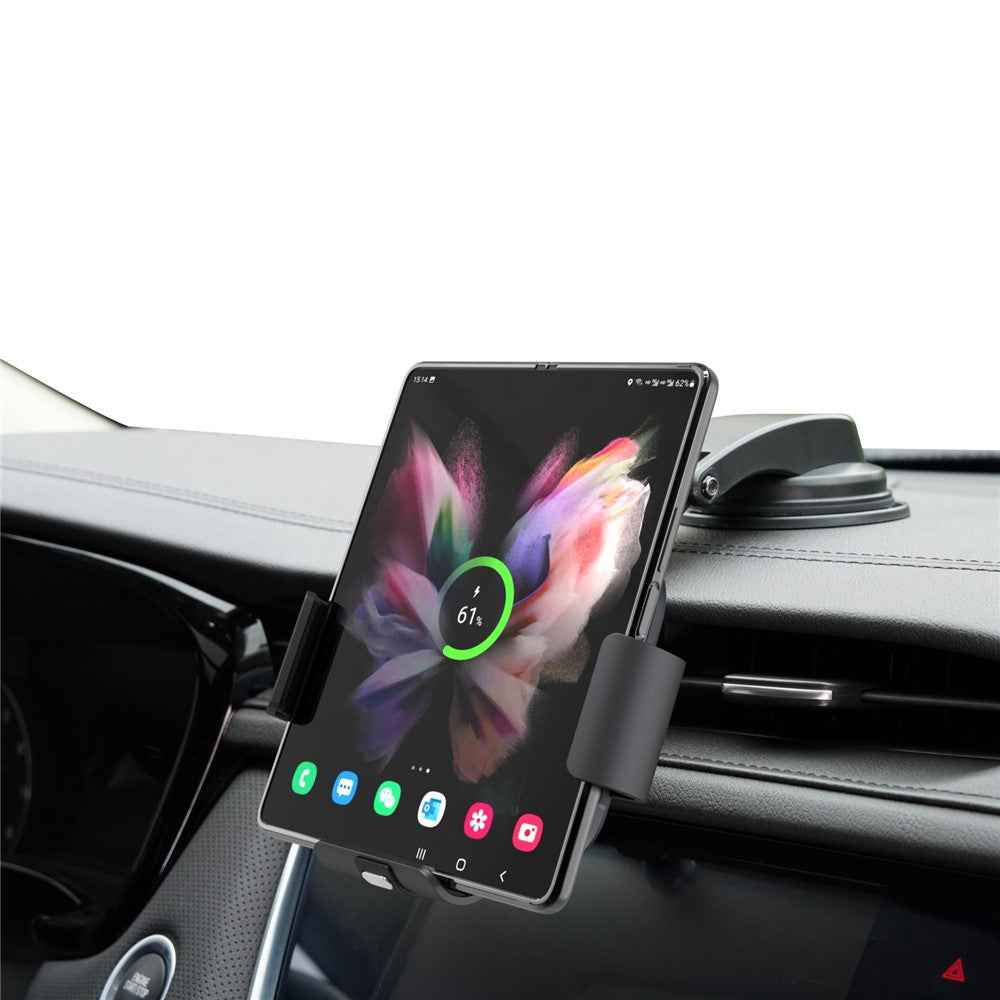 S10 For Samsung Galaxy Fold Foldable Screen Phone Holder Car Mount Coil Electromagnetic Induction Wireless Charger