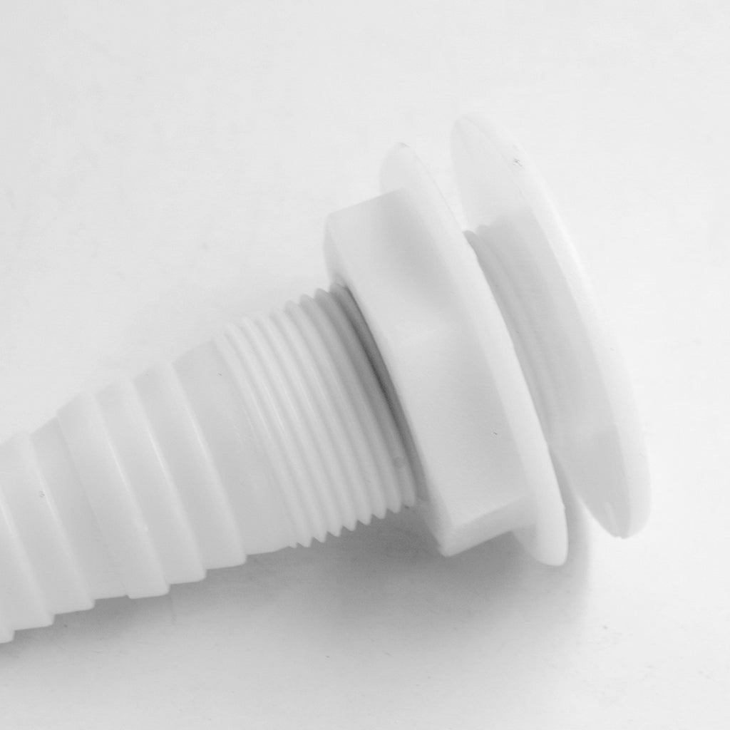 White Plastic Thru-Hull Bilge Pump and Aerator Hose Fitting for 3/4 Hose"