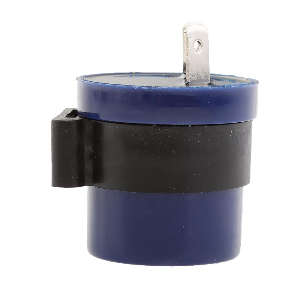 2Pcs 6-12V 2 Pin Motorcycle Beeper Turn Signal Indicator Relay Flasher Blue