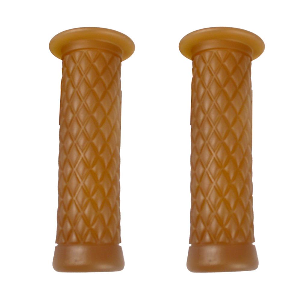 2 Pieces Motorcycle Retro Handle Bar Handlebar Grips Light Coffee