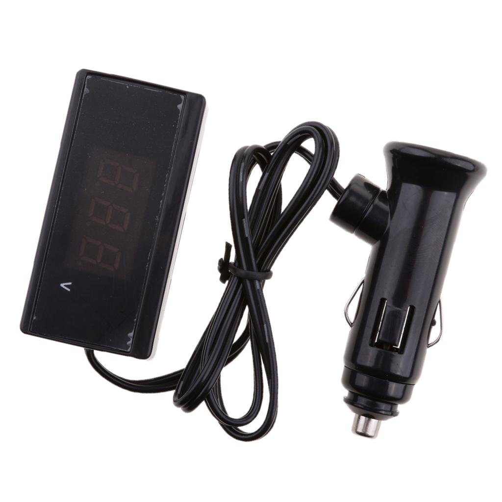 12V/24V Auto Digital LED Voltmeter Car Voltage Gauge Battery Meter