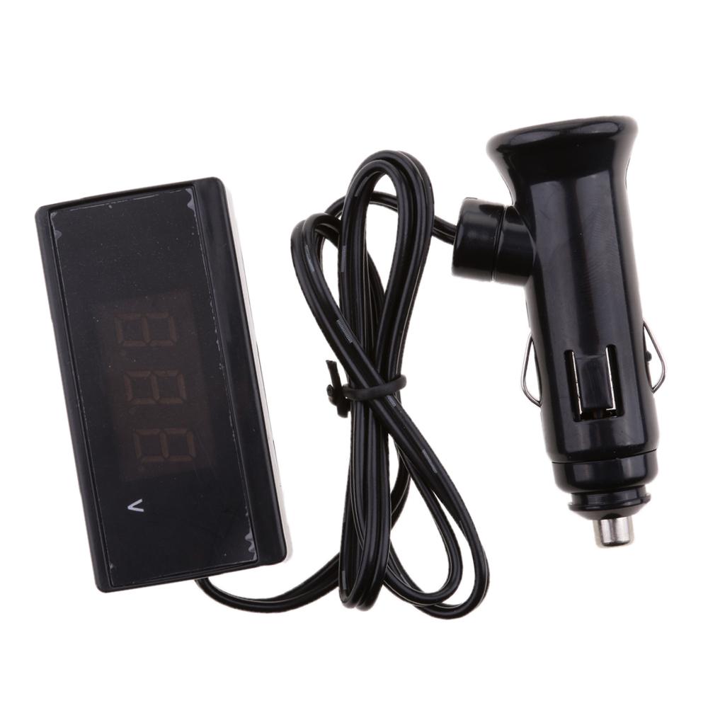 12V/24V Auto Digital LED Voltmeter Car Voltage Gauge Battery Meter