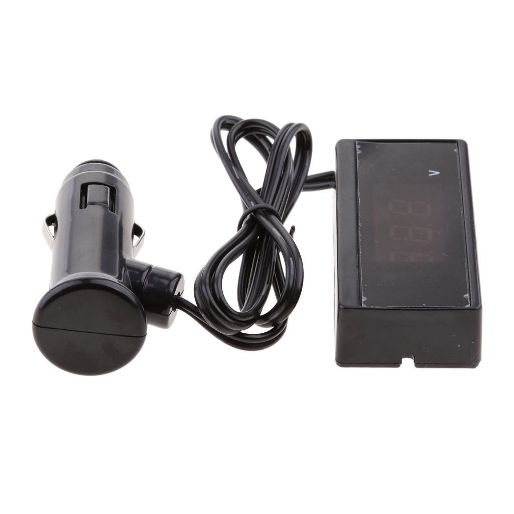 12V/24V Auto Digital LED Voltmeter Car Voltage Gauge Battery Meter