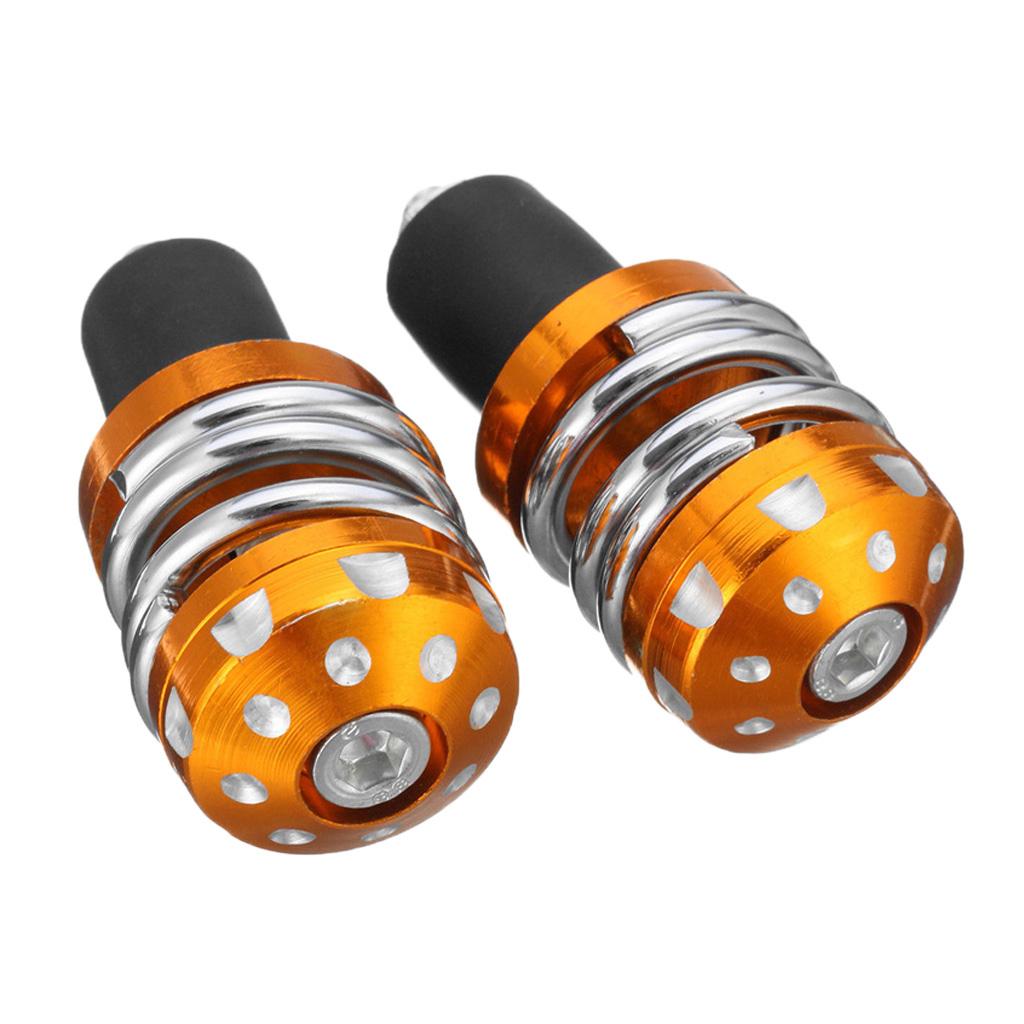 7/8 Motorcycle Anti Vibration Handle Bar End Plug Grip End Cap 22mm Gold"
