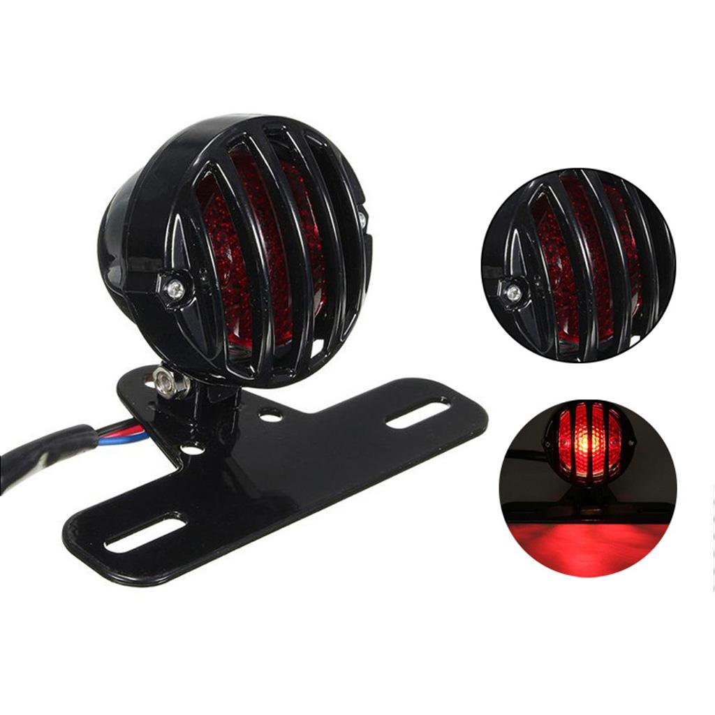 Side Mount License Plate Bracket Tail Brake Stop light For Bobber