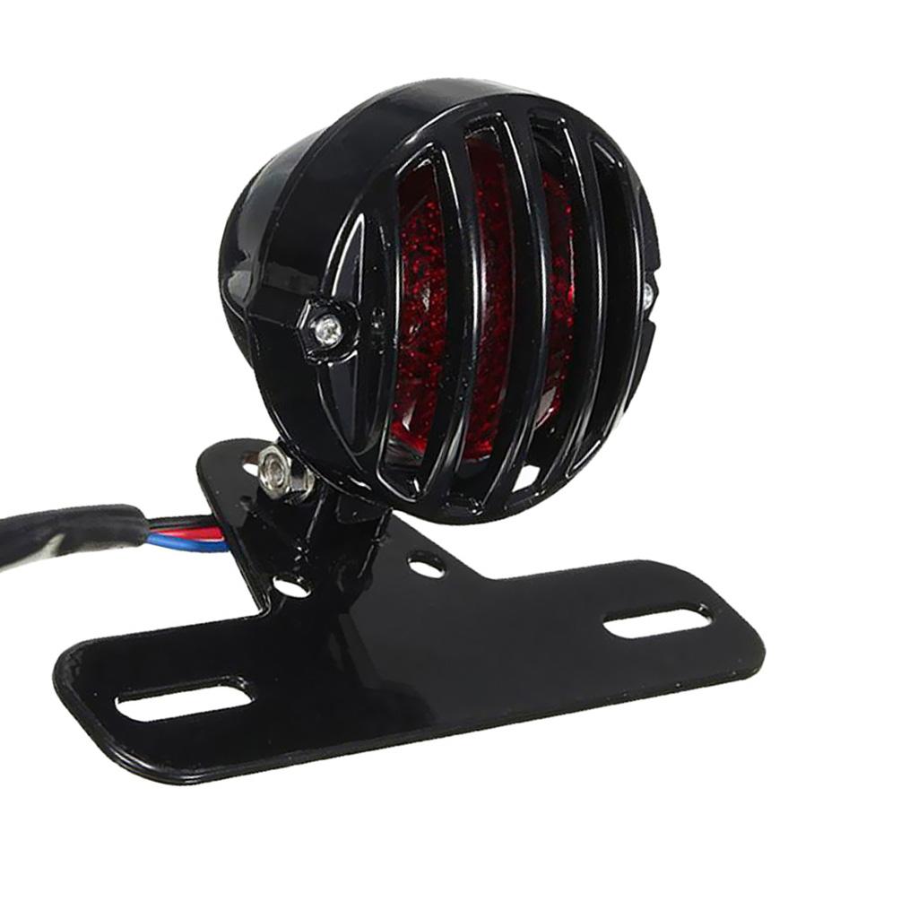 Side Mount License Plate Bracket Tail Brake Stop light For Bobber