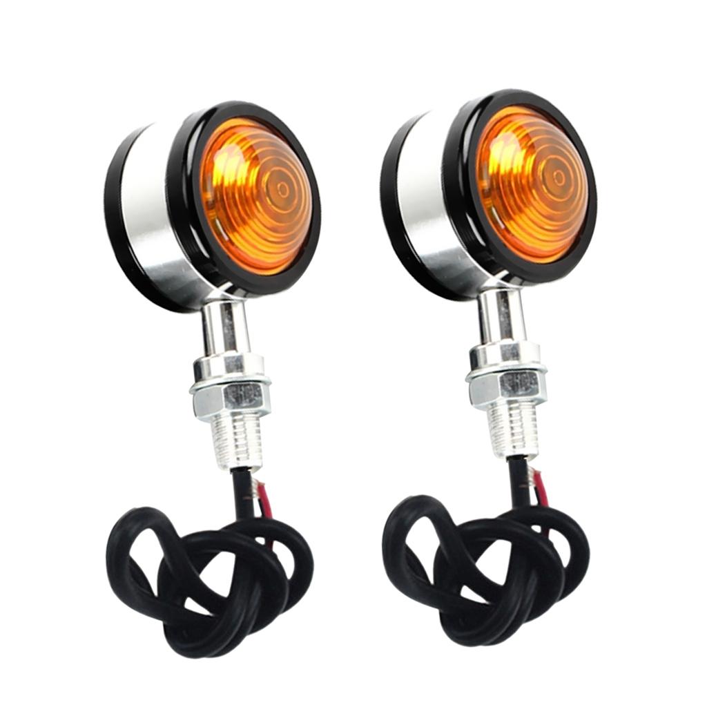 New Motorcycle Two Sides Yellow Turn Signal Indicators Blinkers LED Lights