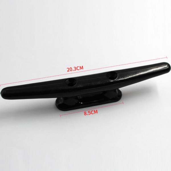 8 Black Nylon Closed Base Marine Boat & Dock 8 inch Cleat"
