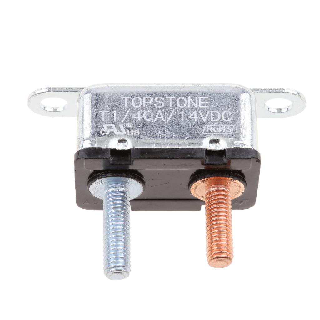 40A 12V DC Auto Automatic Reset Circuit Breaker Fuse Stud Bolt Type 1