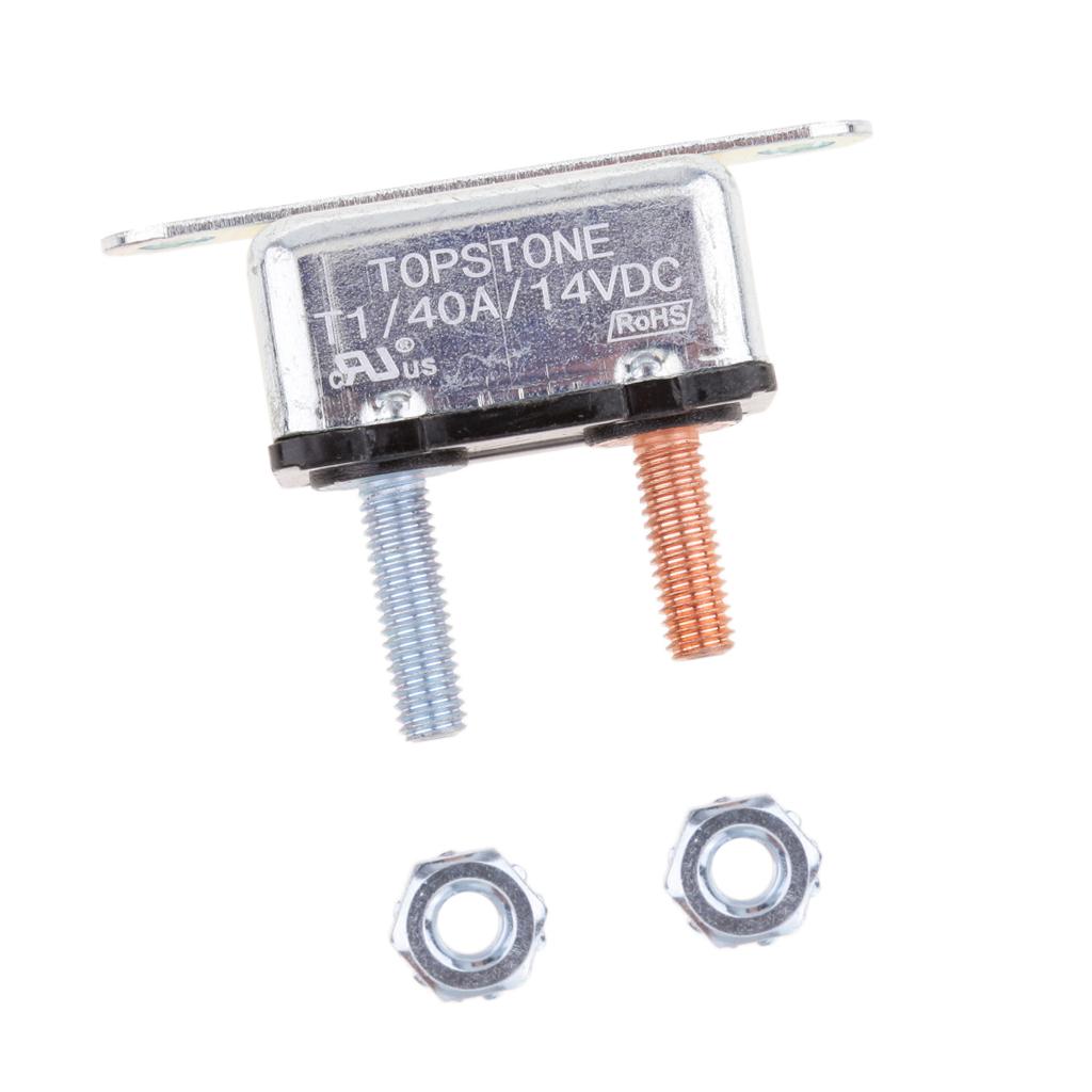 40A 12V DC Auto Automatic Reset Circuit Breaker Fuse Stud Bolt Type 1