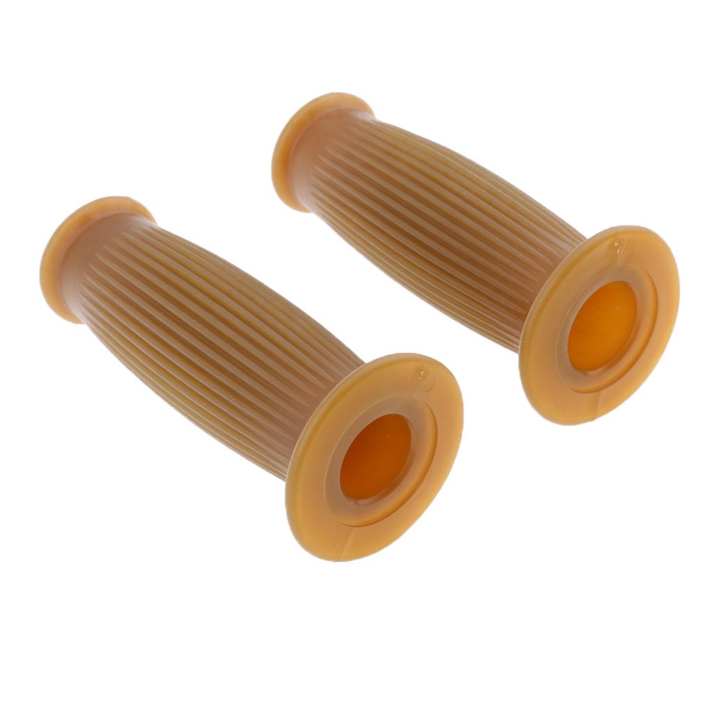 2 Pieces Motorcycle 22/24mm Handlebar Grips for Harley Honda Light Coffee