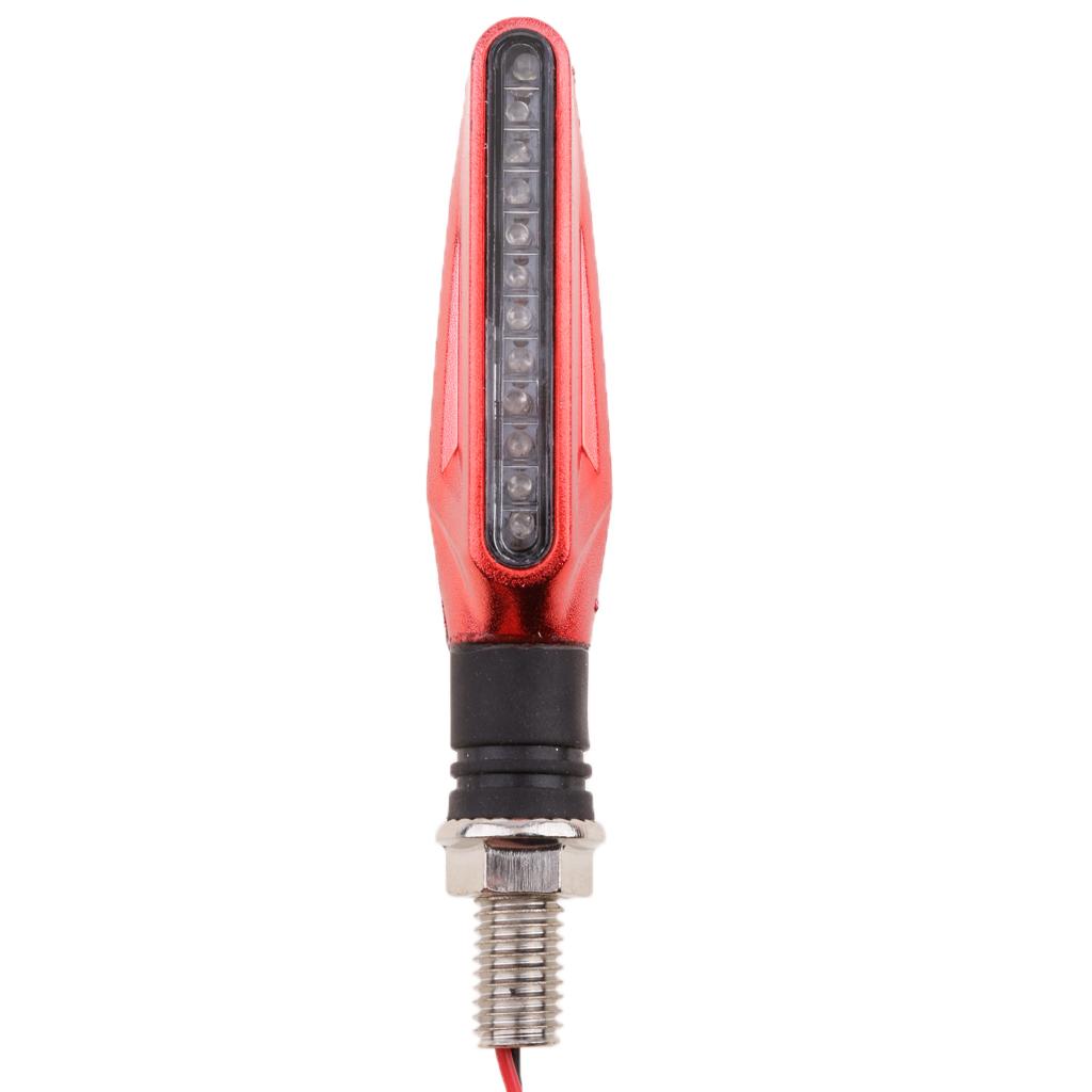 2pcs Universal Motorcycle LED Turn Signal Indicators Blinkers Amber Red