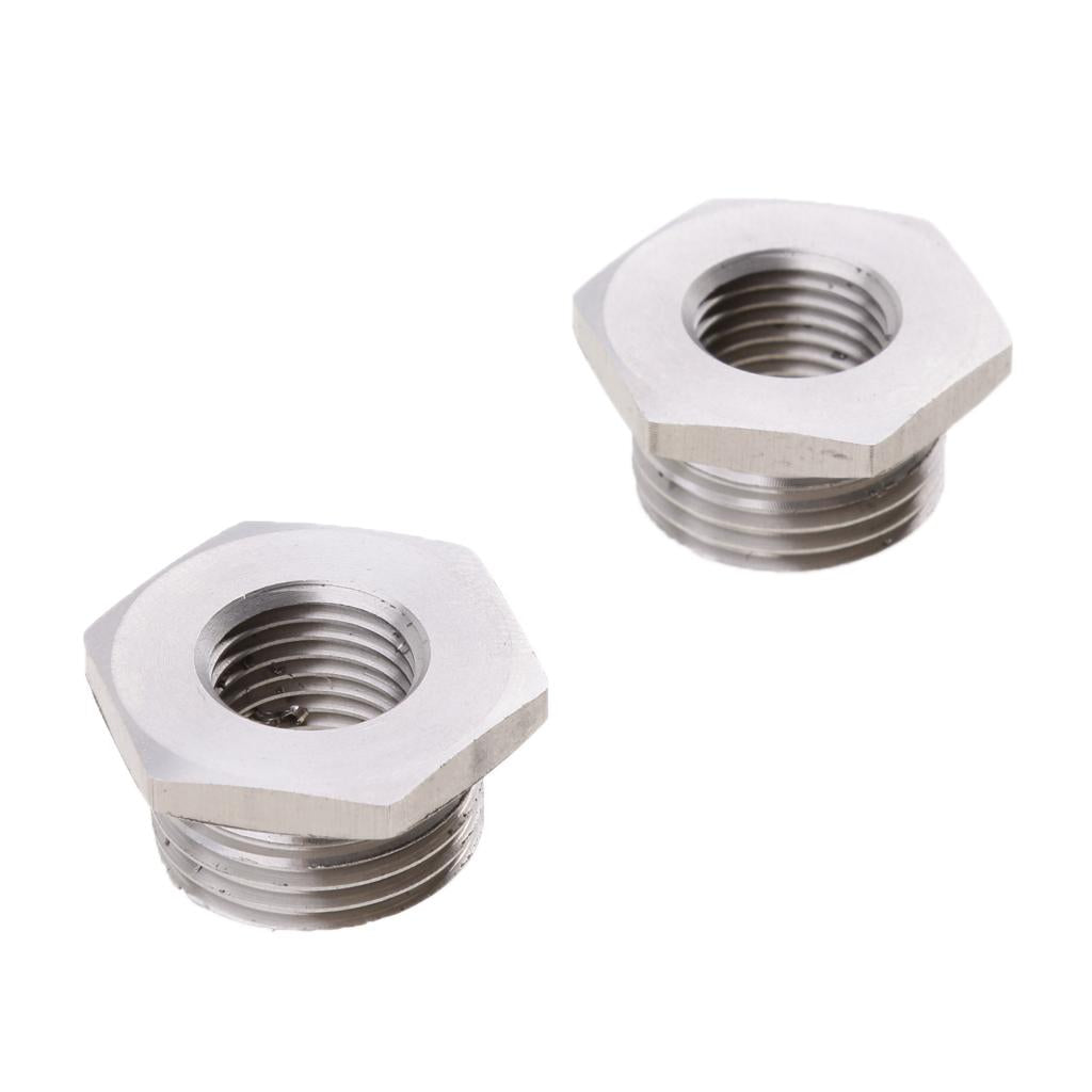 O2 Oxygen Sensor Port Plug Adapters Dual Threaded Adapter 18 to 12mm Exhaust Pipes Bungs for Harley