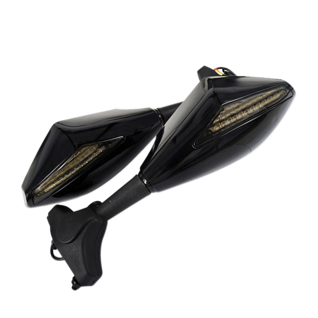 Motorcycle Rearview Side Mirrors LED Turn Signals Indicator for Honda 171 H7