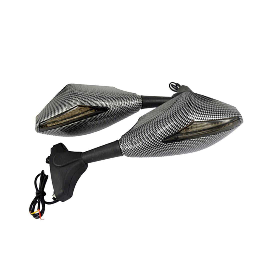 Motorcycle Rearview Side Mirrors LED Turn Signals Indicator for Honda 171 N7