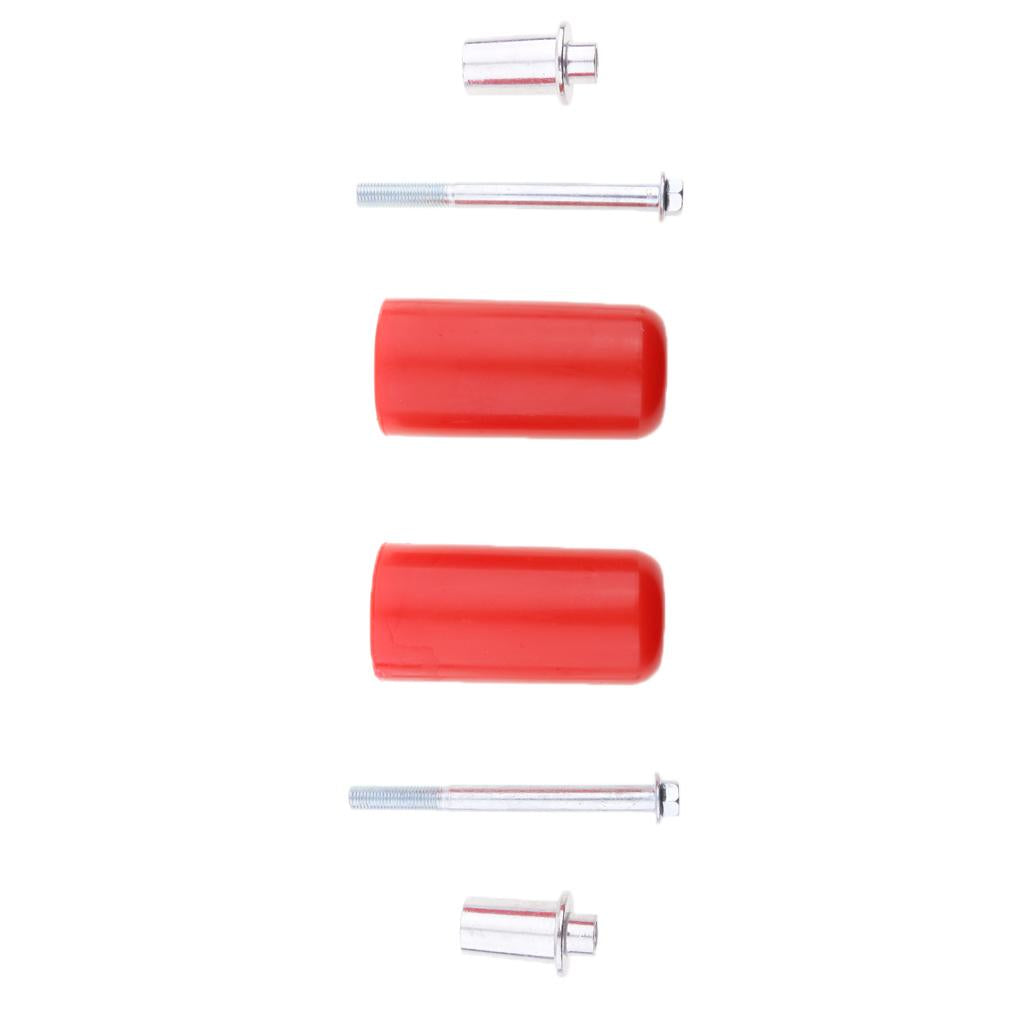 1 Pair Universal No Cut Frame Crash Sliders Protector for Motorcycle Red