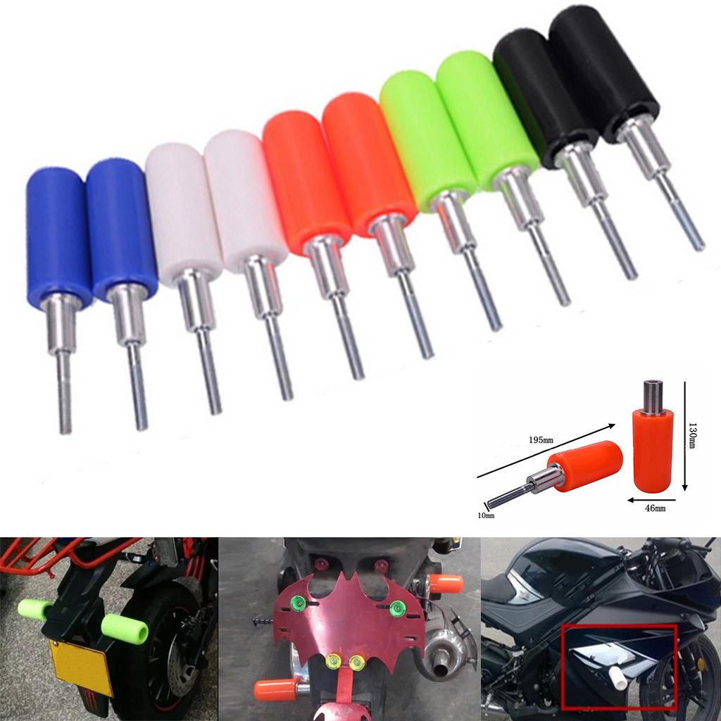 1 Pair Universal No Cut Frame Crash Sliders Protector for Motorcycle Red