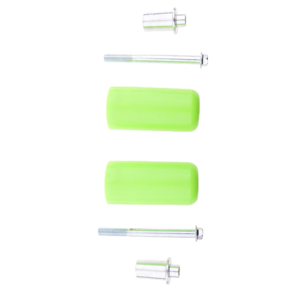 1 Pair Universal No Cut Frame Crash Sliders Protector for Motorcycle Green