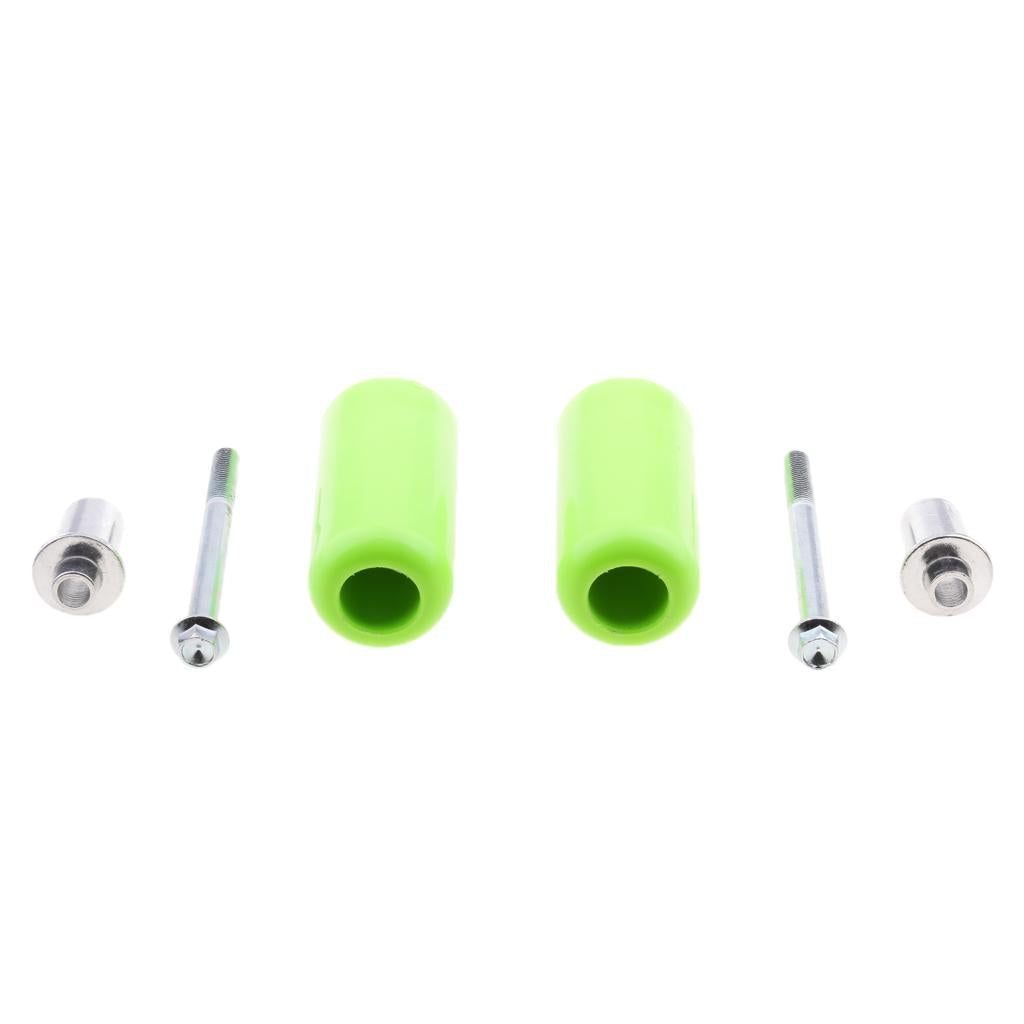 1 Pair Universal No Cut Frame Crash Sliders Protector for Motorcycle Green