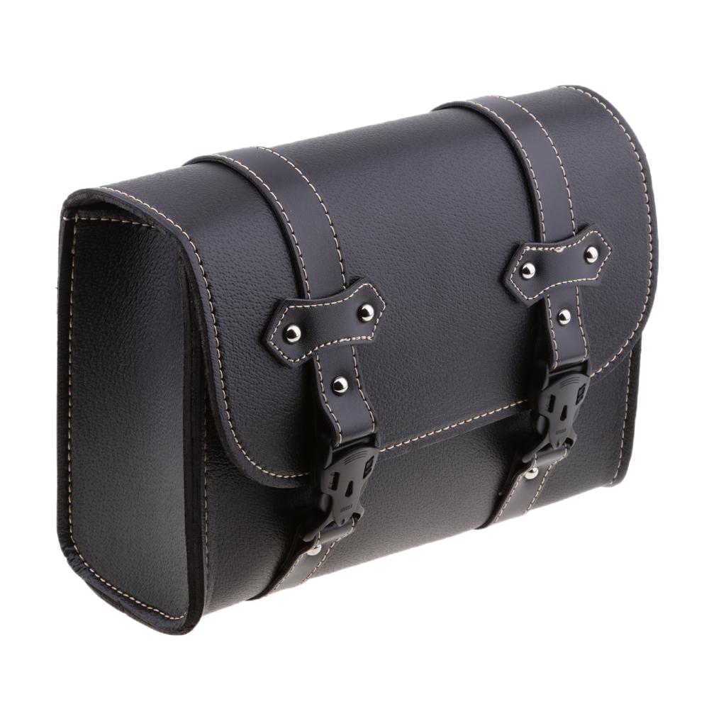 Motorcycle Saddle Luggage Side Back Pouch Tool Bag Storage PU For Harley