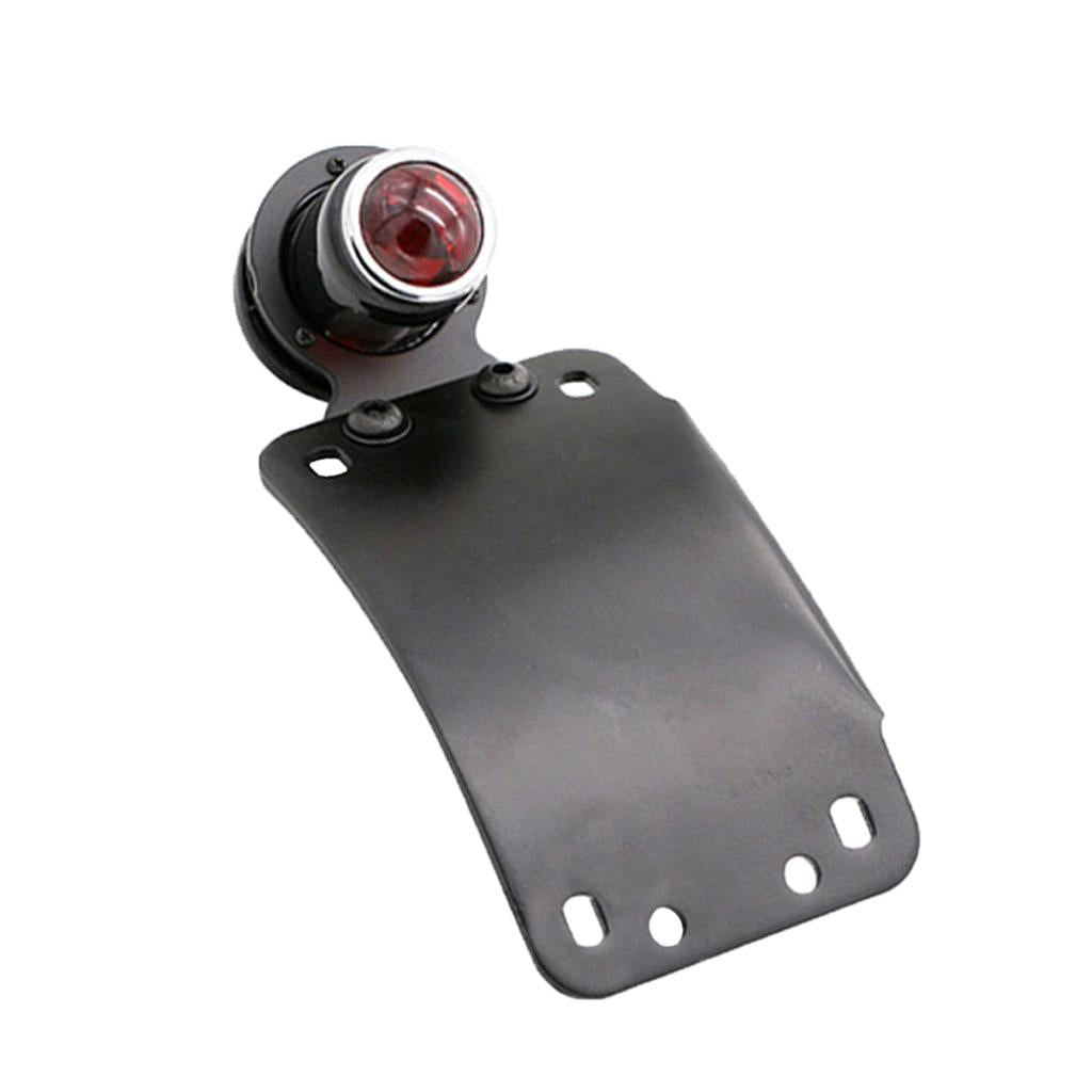 LED Side Mount License Plate Bracket Holder Brake Taillight for Harley Custom Bike Cruiser Choppers