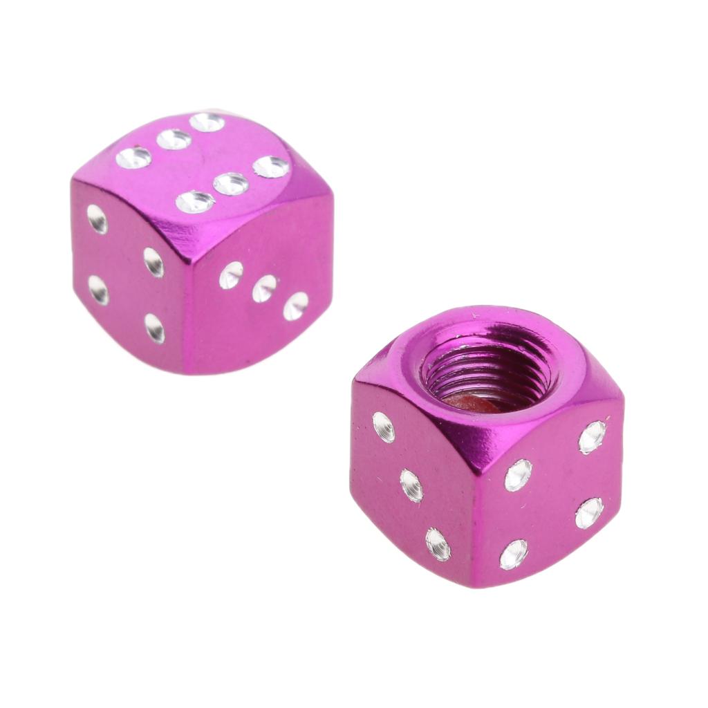 4Pcs Dice Motorcycle Car Truck Wheel Stem Air Valve Caps Covers Purple