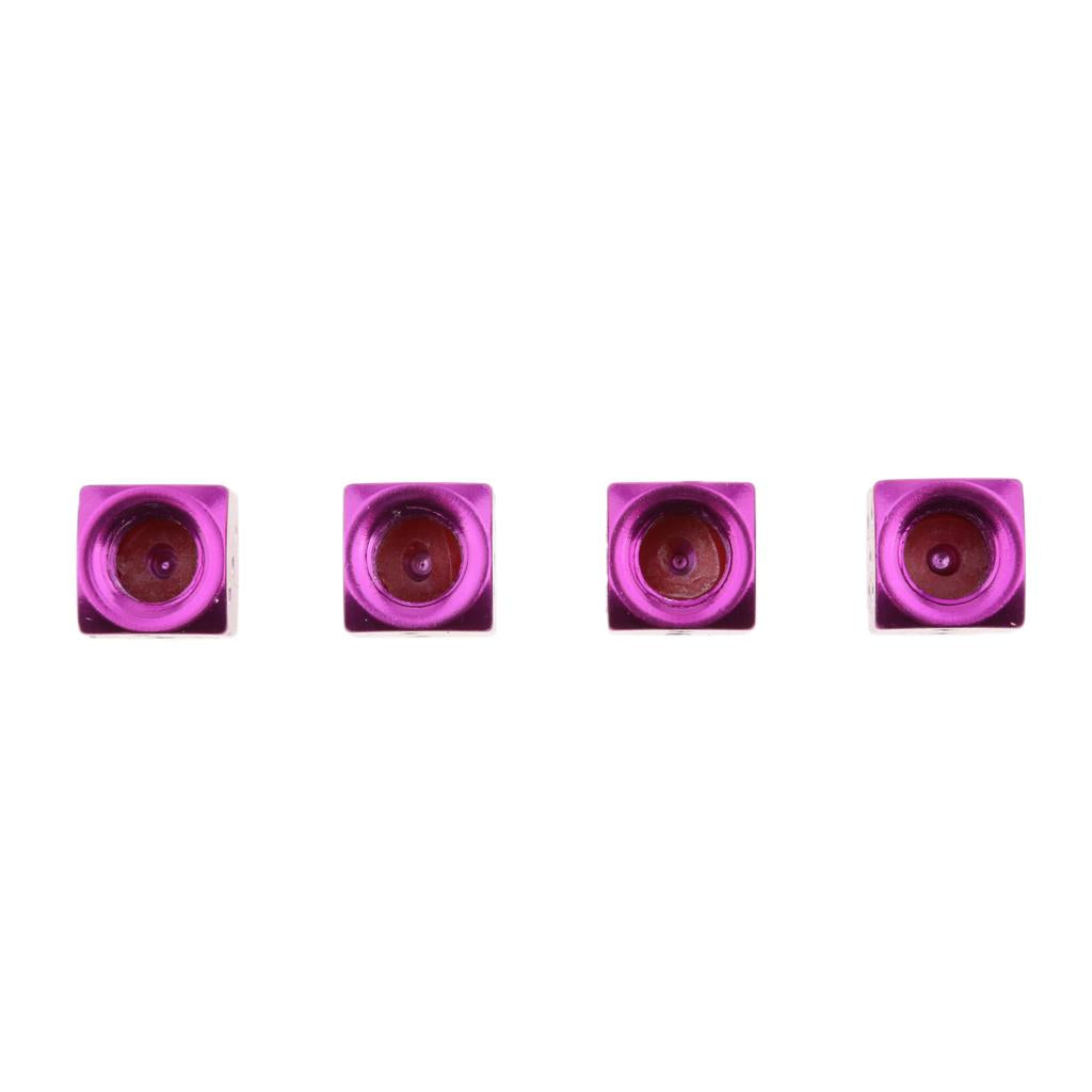 4Pcs Dice Motorcycle Car Truck Wheel Stem Air Valve Caps Covers Purple