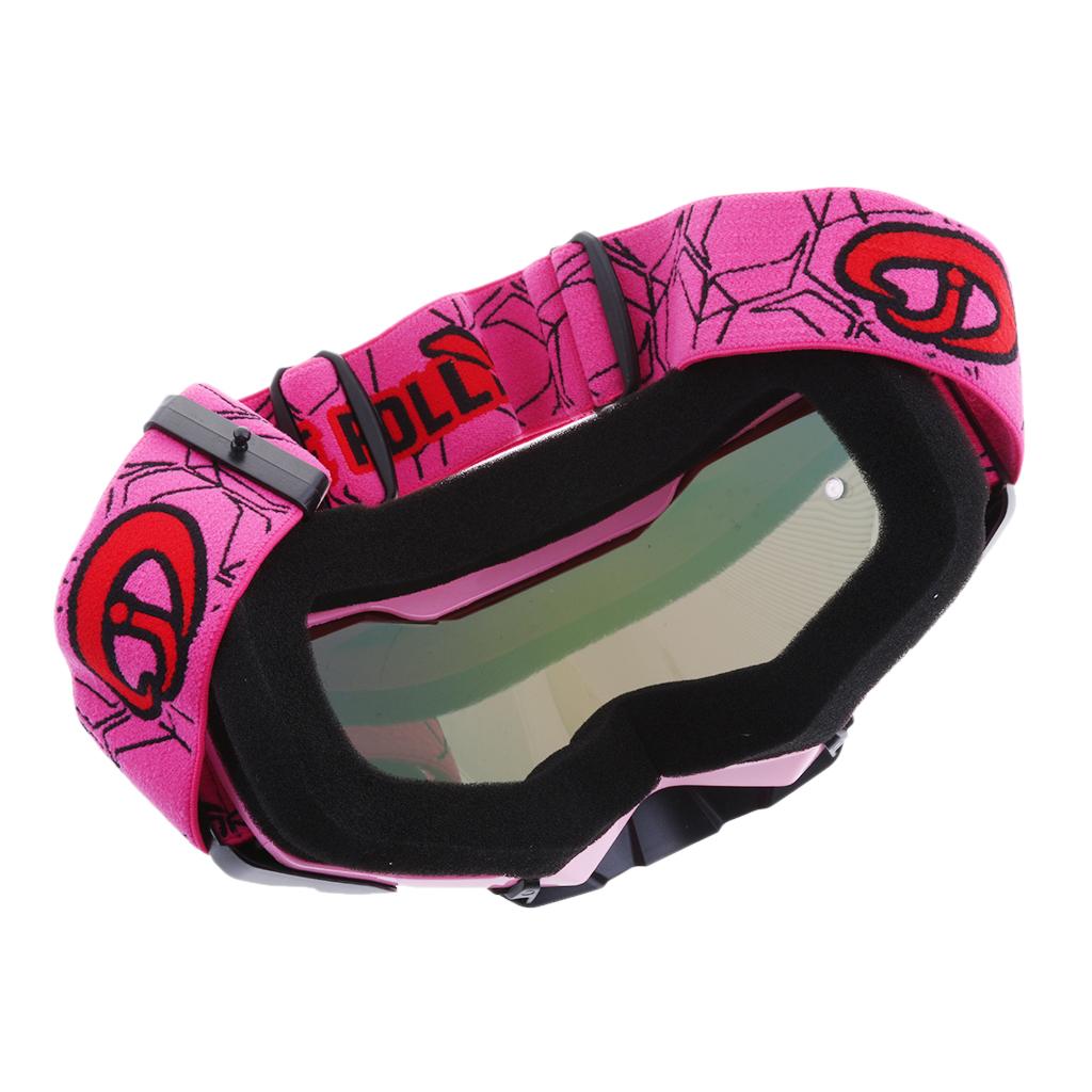 Motorcycle Windproof Anti-Fog Dustproof Goggles Colorful Lens Pink