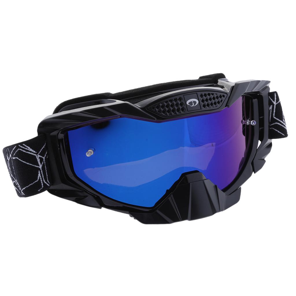 Motorcycle Windproof Anti-Fog Dustproof Goggles Colorful Lens Black