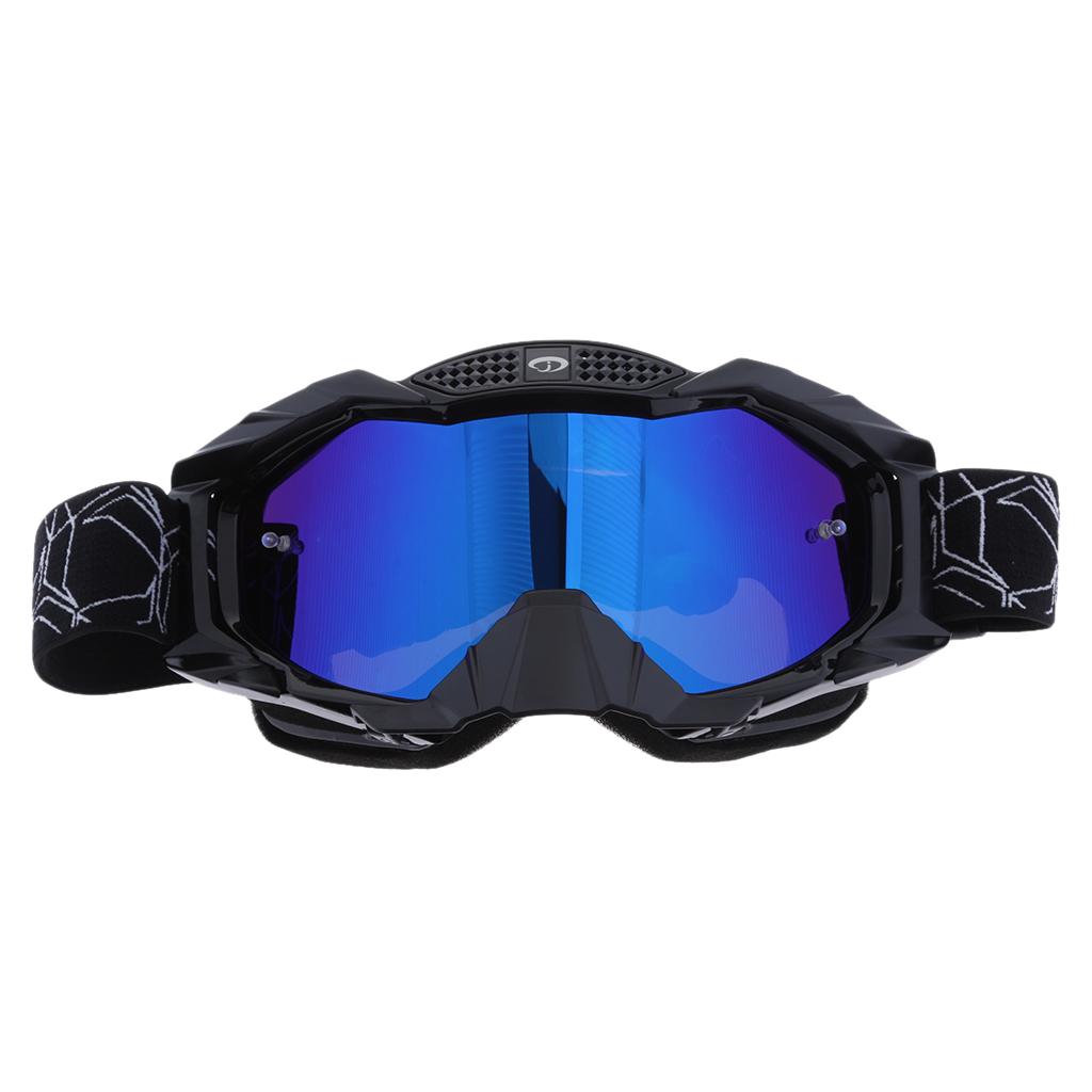 Motorcycle Windproof Anti-Fog Dustproof Goggles Colorful Lens Black