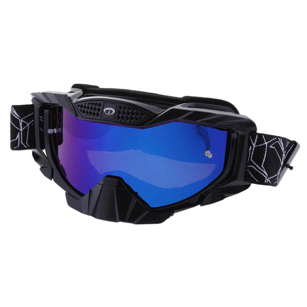 Motorcycle Windproof Anti-Fog Dustproof Goggles Colorful Lens Black