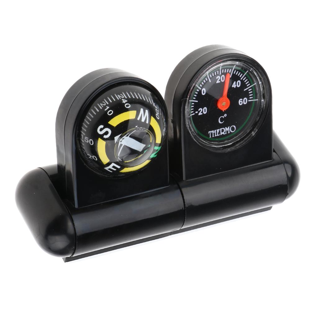 3x2 In 1 Removable Car Compass and thermometer Adhesive Van Truck Vehicle Boat